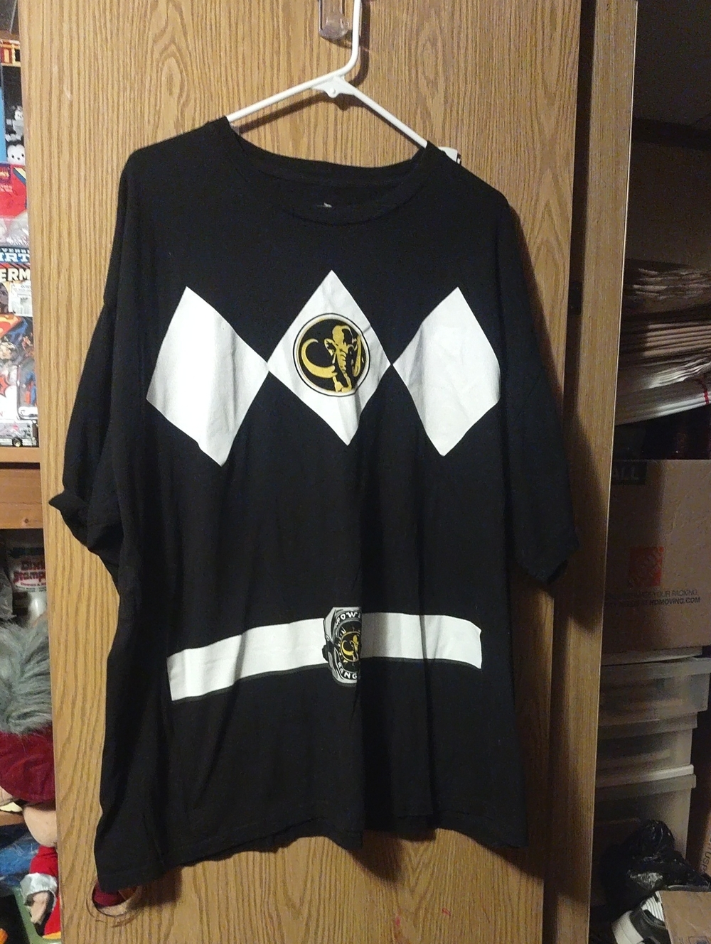 Power Ranger Black Short-Sleeve Tee with White Diamond Graphic